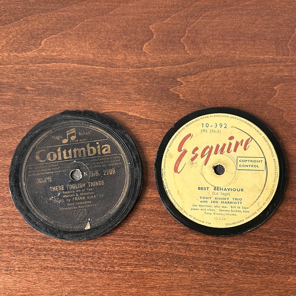 Vintage Vinyl Record Coasters (set of 2)